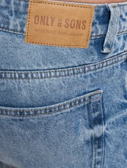 Jeans & Hosen*ONLY & SONS Edge Destroy Locker geschnittene Jeans in Hellblau