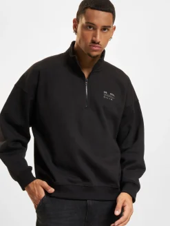 Pullover & Sweater*ONLY & SONS Engel Vtg-Pullover mit halbem Reißverschluss in Schwarz