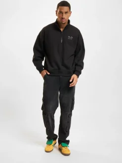 Pullover & Sweater*ONLY & SONS Engel Vtg-Pullover mit halbem Reißverschluss in Schwarz