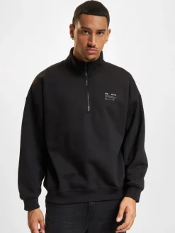 Pullover & Sweater*ONLY & SONS Engel Vtg-Pullover mit halbem Reißverschluss in Schwarz