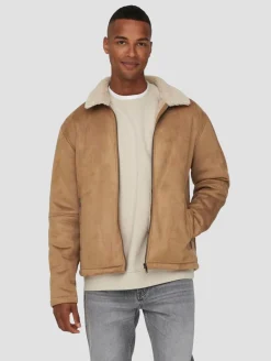 Jacken & Mäntel*ONLY & SONS Royce Shearling Winterjacken toasted coconut