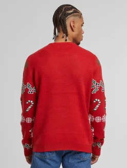 Pullover & Sweater*ONLY & SONS Xmas Reg 5 Allover Crew Strickpullover, pompeianrot, glückselig