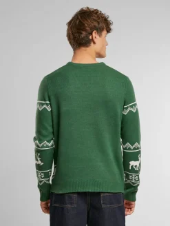 Pullover & Sweater*ONLY & SONS Xmas Reg 5 Allover-Strickpullover mit Rundhalsausschnitt und Hirschmotiv