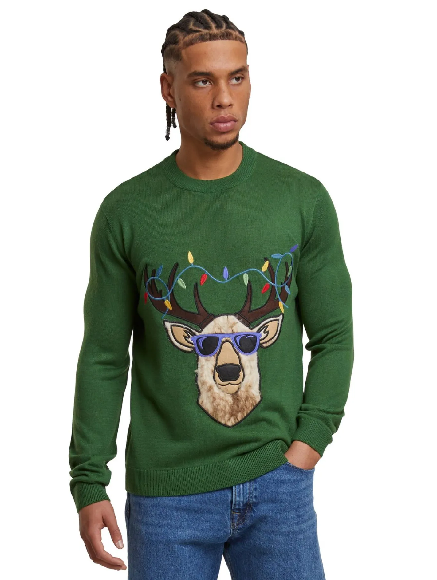 Pullover & Sweater*ONLY & SONS Xmas Reg 5 Rundhalspullover mit formeller Gartenbeleuchtung