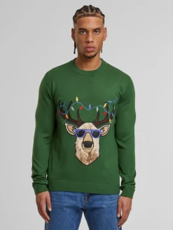 Pullover & Sweater*ONLY & SONS Xmas Reg 5 Rundhalspullover mit formeller Gartenbeleuchtung