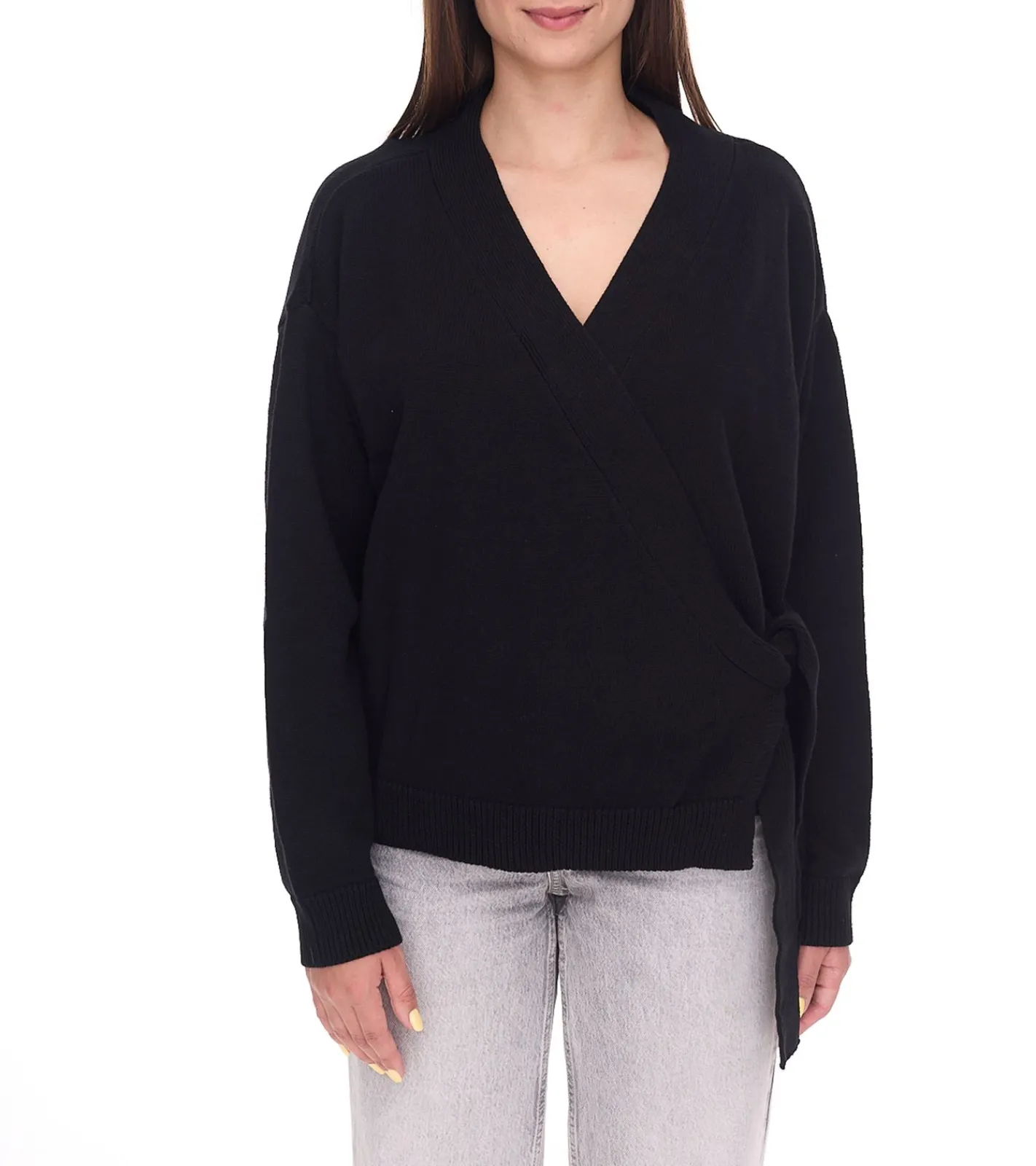 Sweater & Pullover*OTTO Damen Baumwoll-Cardigan stylischer Strick-Pullover mit V-Ausschnitt 18068627 Schwarz