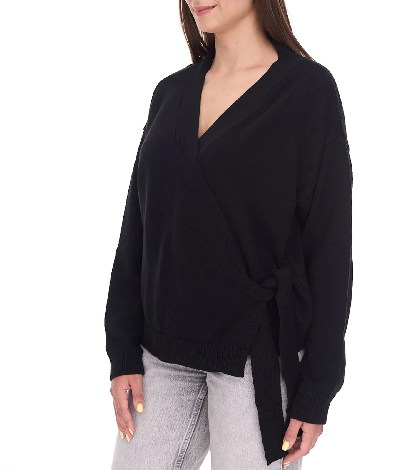 Sweater & Pullover*OTTO Damen Baumwoll-Cardigan stylischer Strick-Pullover mit V-Ausschnitt 18068627 Schwarz