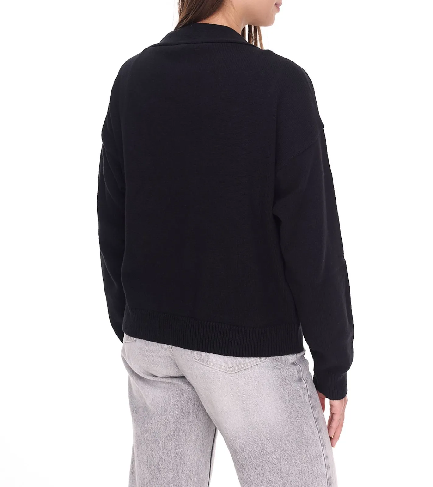 Sweater & Pullover*OTTO Damen Baumwoll-Cardigan stylischer Strick-Pullover mit V-Ausschnitt 18068627 Schwarz