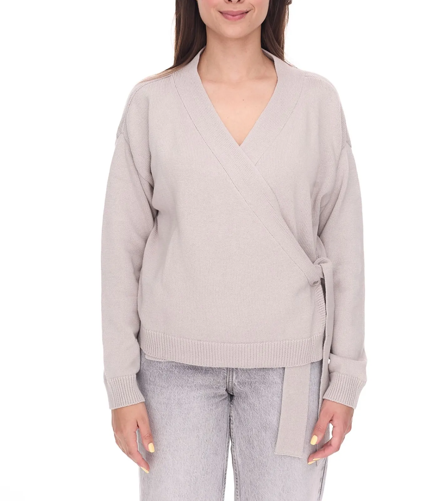 Sweater & Pullover*OTTO Damen Baumwoll-Cardigan stylischer Strick-Pullover mit V-Ausschnitt 29462254 Beige