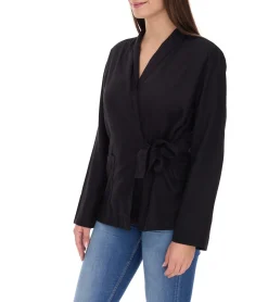 Blazer & Sakko|Mäntel & Jacken*OTTO Damen Business-Blazer mit Bindeband Basic-Jacke Wickel-Jacke Anzug-Jacke 66126730 Schwarz