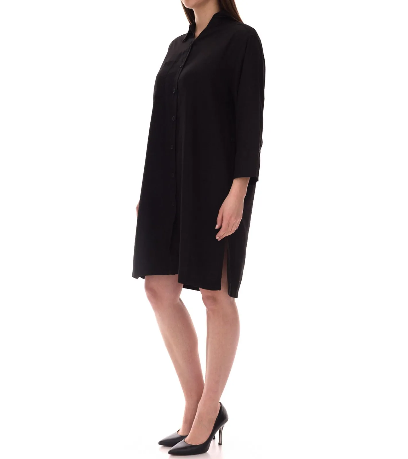 Kleider|Poloshirts & Blusen*OTTO Damen Sommer-Kleid stylische Alltags-Bluse 3/4-Arm 43435241 Schwarz