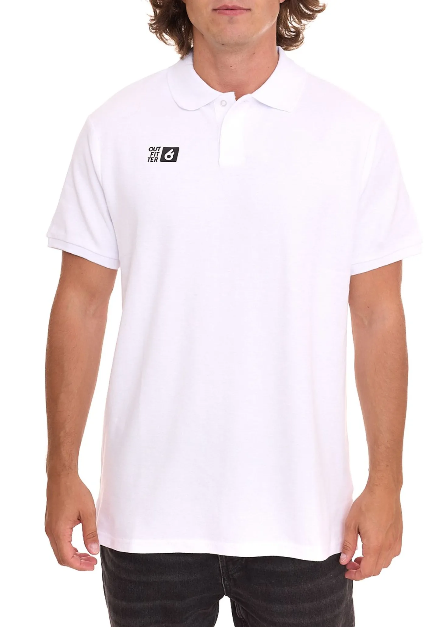 Hemden & Poloshirts*Outfitter OCEAN FABRICS Herren Polo-Hemd angenehmes Sommer-Shirt 1049-OTW-10 Weiß