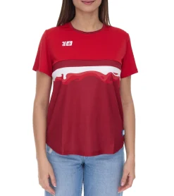 Sportoberbekleidung|Tops & T-Shirts*Outfitter OCEAN FABRICS TAHI Damen nachhaltiges Training-Shirt mit Mesh-Einsätzen Fitness-Shirt Kurzarm-Shirt OUT-W-1021-OTW-34 Rot