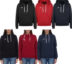 Pullover & Sweater|Sweater & Pullover*Outfitter Ocean Fabrics Thai Herren und Damen Hoodie nachhaltiger Baumwoll-Pullover mit Kapuze im Basic-Style OUT-1003-OTW Schwarz, Rot oder Dunkelblau