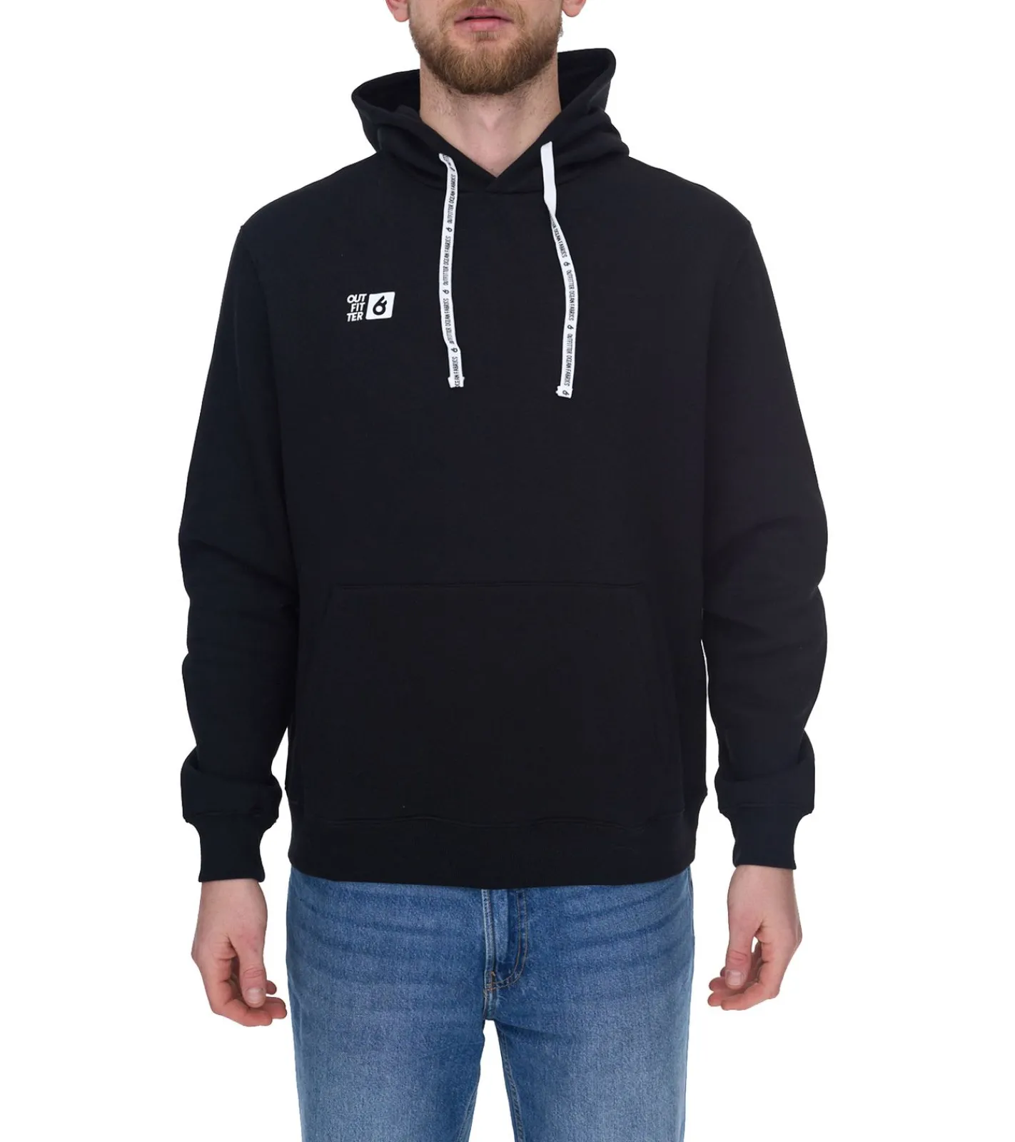 Pullover & Sweater*Outfitter Ocean Fabrics Thai Herren Hoodie nachhaltiger Kapuzen-Pullover im Basic-Style OUT-M-1003-OTW Schwarz, Rot oder Dunkelblau