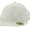 Caps & Mützen*Bio-Domes Headgear 2PAC Snapback-Cap mit Stickmuster & Kreuz-Emblem Limited Streetwear Edition TC108767TUP3 Creme-Weiß