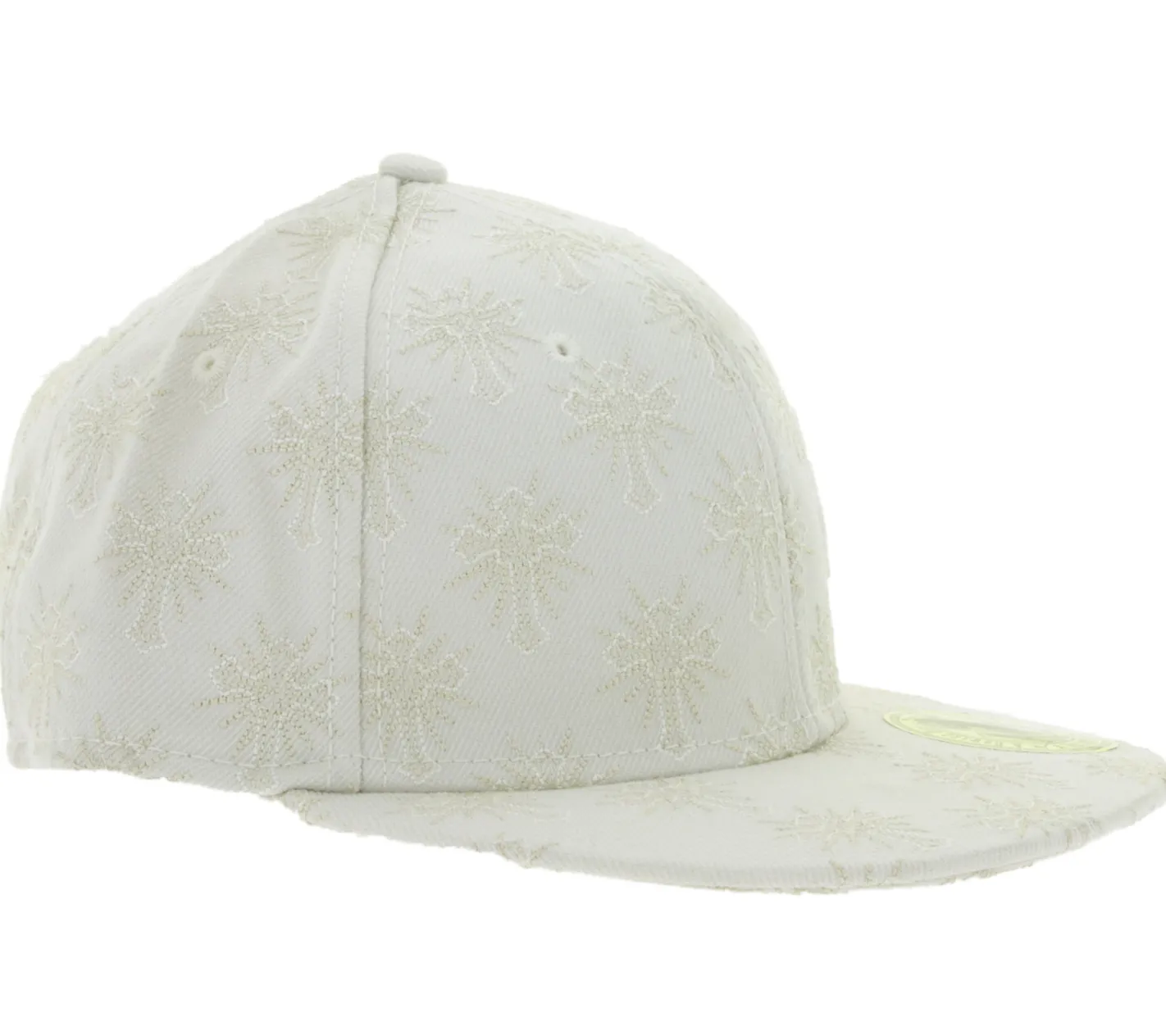 Caps & Mützen*Bio-Domes Headgear 2PAC Snapback-Cap mit Stickmuster & Kreuz-Emblem Limited Streetwear Edition TC108767TUP3 Creme-Weiß