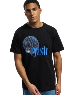 T-Shirts & Tank Tops*PASH Globe R-Ausschnitt T-Shirt schwarz