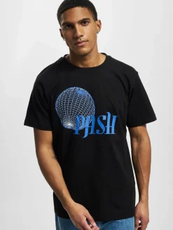 T-Shirts & Tank Tops*PASH Globe R-Ausschnitt T-Shirt schwarz