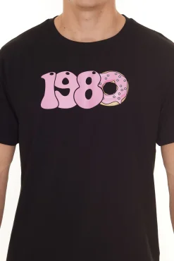 T-Shirts & Tank Tops*PASH Herren Kurzarm-Shirt mit verschiedenen großem Frontprints Baumwoll-T-Shirt PATR00 Schwarz/Weiß