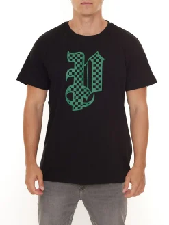 T-Shirts & Tank Tops*PASH Herren Kurzarm-Shirt mit verschiedenen großem Frontprints Baumwoll-T-Shirt PATR00 Schwarz/Weiß