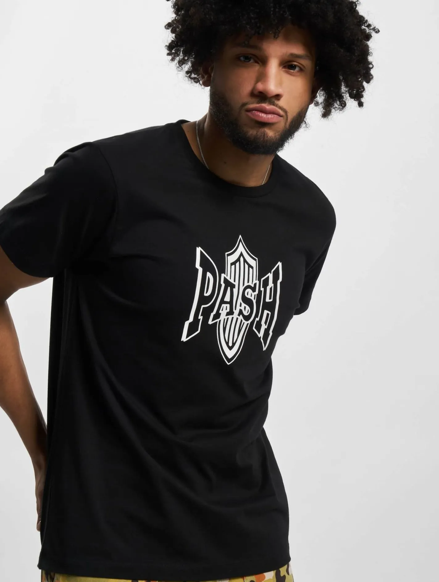 T-Shirts & Tank Tops*PASH Logo Classic R-Ausschnitt T-Shirt schwarz