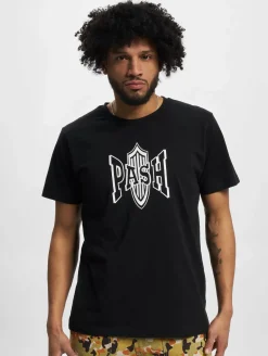 T-Shirts & Tank Tops*PASH Logo Classic R-Ausschnitt T-Shirt schwarz