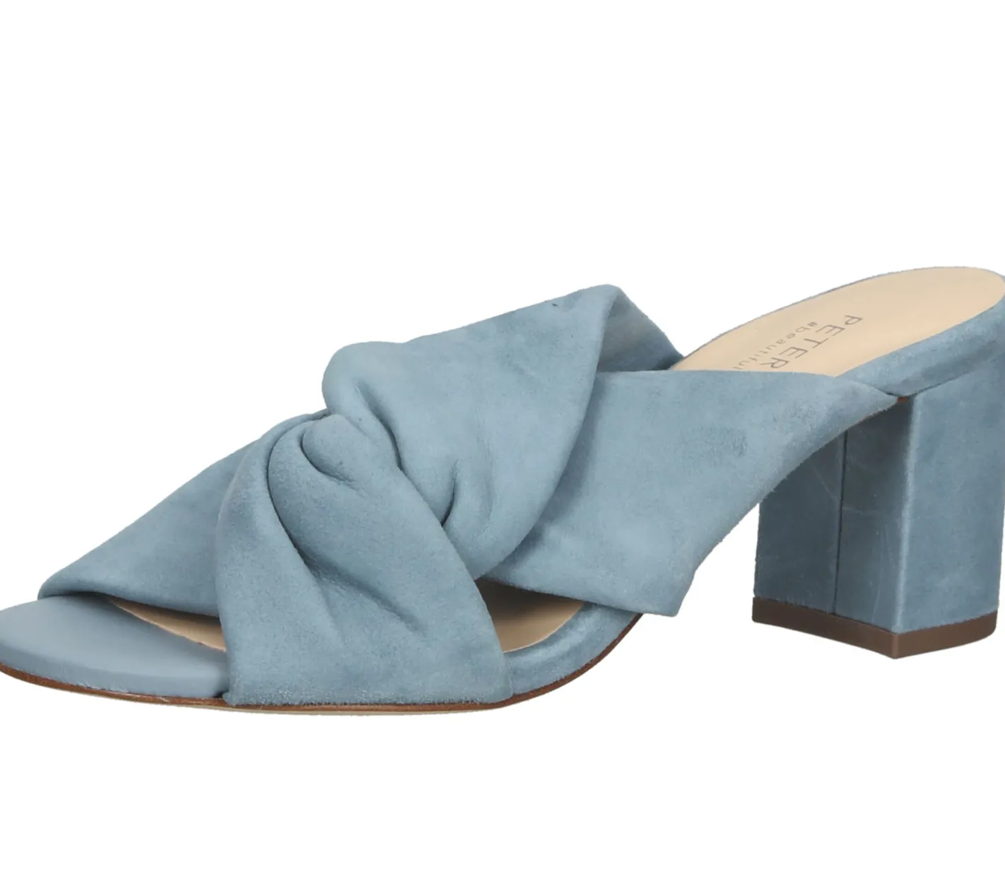 Zehentrenner & Sandalen*PETER KAISER Damen Pantolette Echtleder-Sandale mit geknotetem Riemen Sommer-Schuhe 06117-038 Hellblau