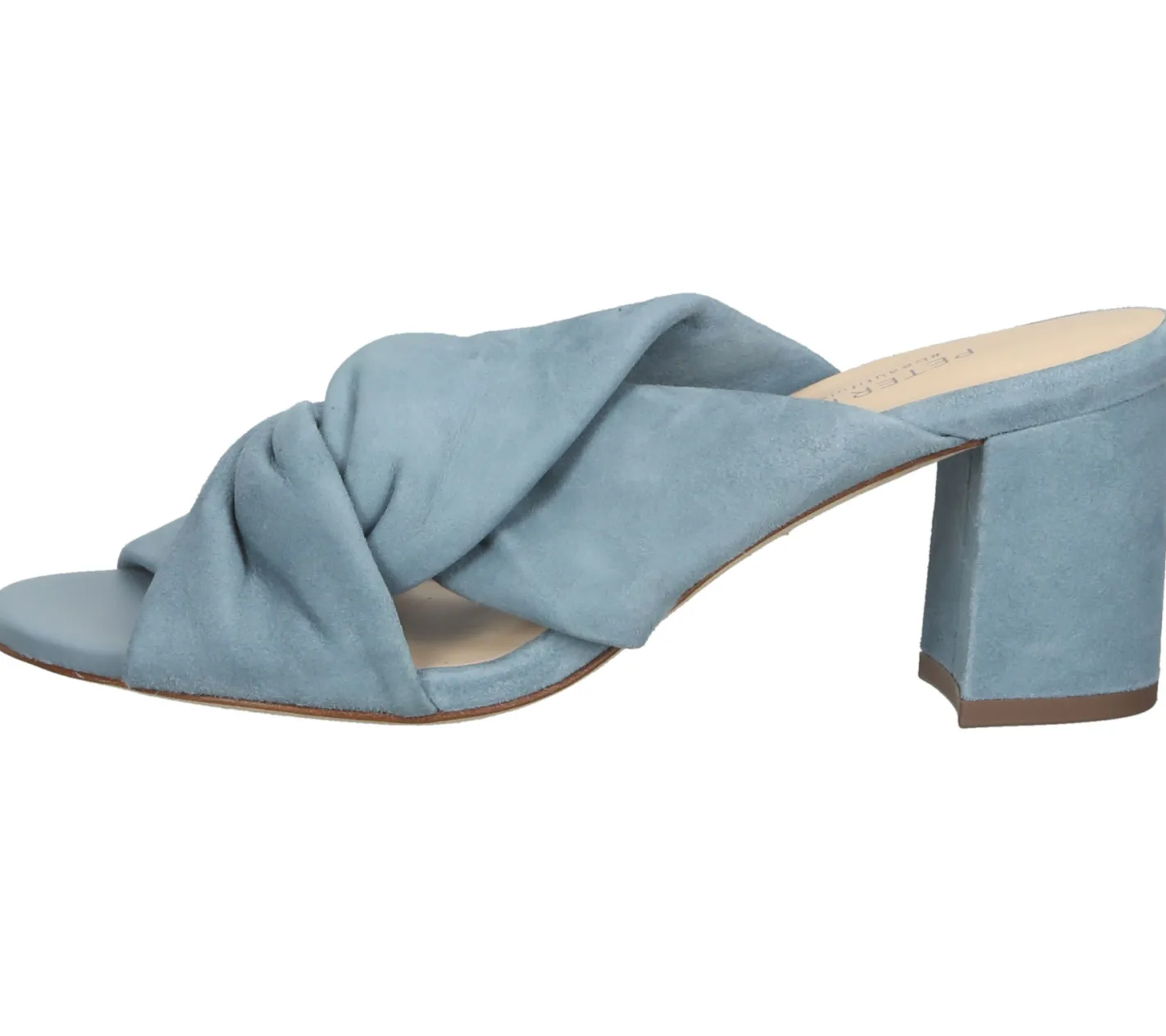 Zehentrenner & Sandalen*PETER KAISER Damen Pantolette Echtleder-Sandale mit geknotetem Riemen Sommer-Schuhe 06117-038 Hellblau