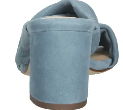 Zehentrenner & Sandalen*PETER KAISER Damen Pantolette Echtleder-Sandale mit geknotetem Riemen Sommer-Schuhe 06117-038 Hellblau