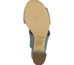 Zehentrenner & Sandalen*PETER KAISER Damen Pantolette Echtleder-Sandale mit geknotetem Riemen Sommer-Schuhe 06117-038 Hellblau