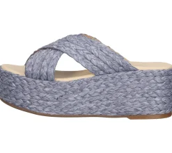 Zehentrenner & Sandalen*PETER KAISER Damen Plateau-Pantolette mit geflochtenem Bast Sommer-Schuhe 88187-159 Violett