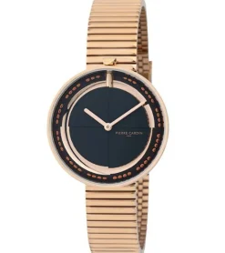 Damenuhren|Damenuhren*Pierre Cardin Damen Armband-Uhr zeitloses Ziffernblatt analoge Quarz-Uhr mit Edelstahl-Armband 3ATM 32mm CMA.00 Silber/Schwarz/Gold/Rose-Gold