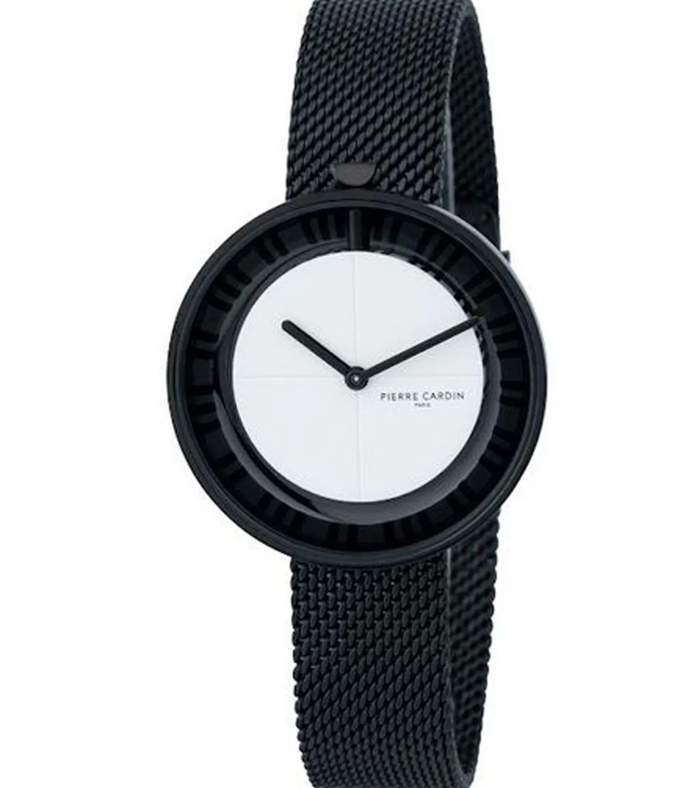 Damenuhren|Damenuhren*Pierre Cardin Damen Armband-Uhr zeitloses Ziffernblatt analoge Quarz-Uhr mit Edelstahl-Armband 3ATM 32mm CMA.0018 Schwarz/Weiß