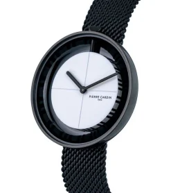 Damenuhren|Damenuhren*Pierre Cardin Damen Armband-Uhr zeitloses Ziffernblatt analoge Quarz-Uhr mit Edelstahl-Armband 3ATM 32mm CMA.0018 Schwarz/Weiß