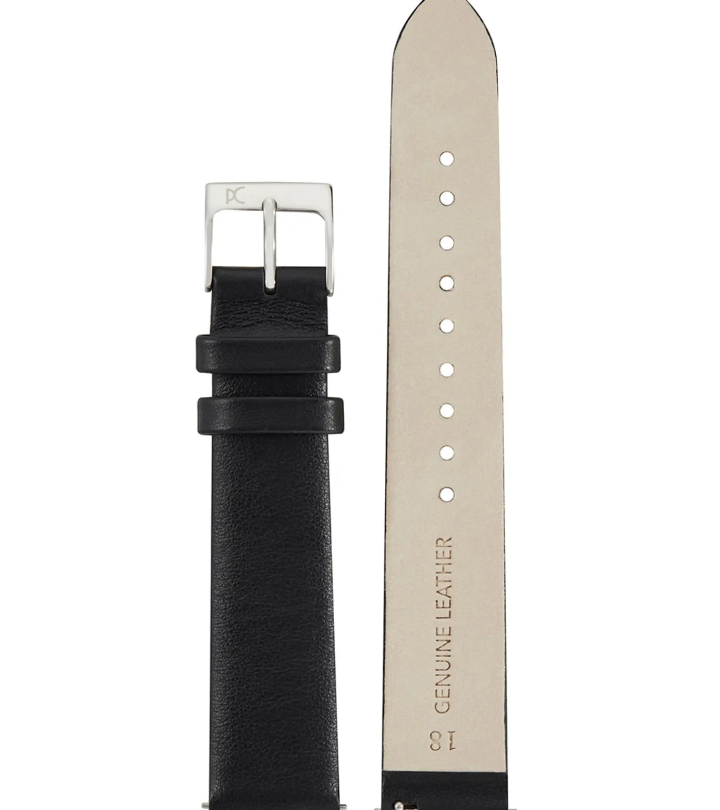 Damenuhren|Damenuhren*Pierre Cardin Damen Armband-Uhr mit Buchstaben der Marke als Ziffern analoge Quarz-Uhr mit Leder-Armband 3ATM 39mm CBV.100 Schwarz/Weiß/Silber oder Schwarz/Silber