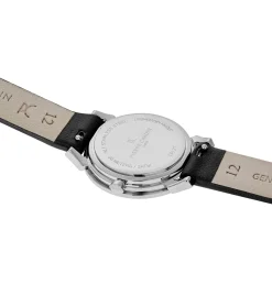 Damenuhren|Damenuhren*Pierre Cardin Damen Armband-Uhr schlichtes Ziffernblatt analoge Quarz-Uhr mit Leder-Armband 3ATM 27mm CPI.2507 Schwarz/Weiß/Silber