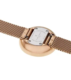 Damenuhren|Damenuhren*Pierre Cardin Damen Armband-Uhr modernes Ziffernblatt analoge Quarz-Uhr mit Edelstahl-Armband 3ATM 33mm CMA.0003 Rose-Gold/Rot