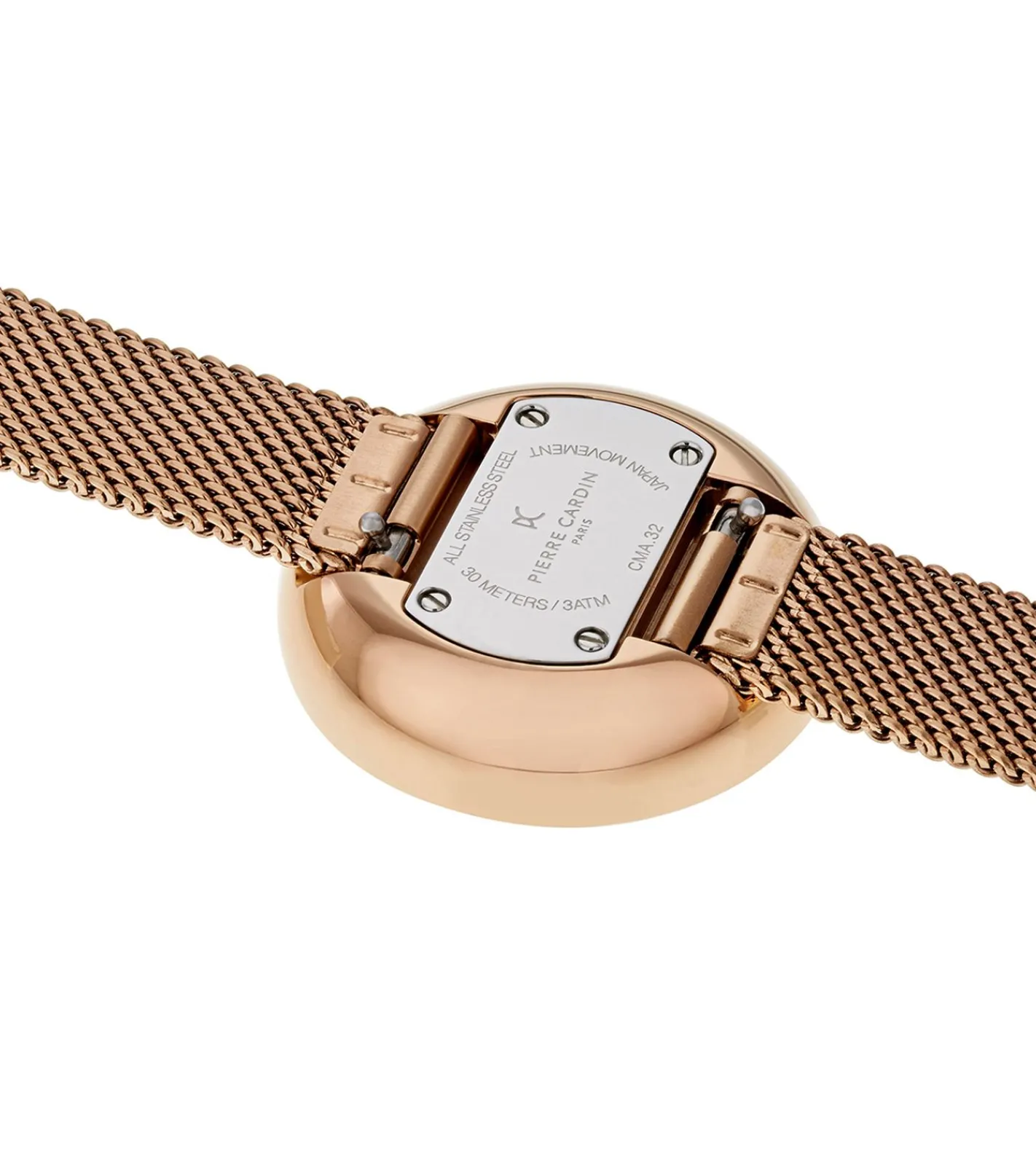 Damenuhren|Damenuhren*Pierre Cardin Damen Armband-Uhr modernes Ziffernblatt analoge Quarz-Uhr mit Edelstahl-Armband 3ATM 33mm CMA.0003 Rose-Gold/Rot