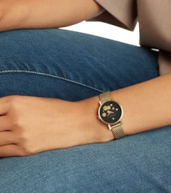 Damenuhren|Damenuhren*Pierre Cardin Damen Armband-Uhr Ziffernblatt mit silbernen Kreis-Details analoge Quarz-Uhr mit Edelstahl-Armband 3ATM 28mm CCM.050 Silber oder Gold