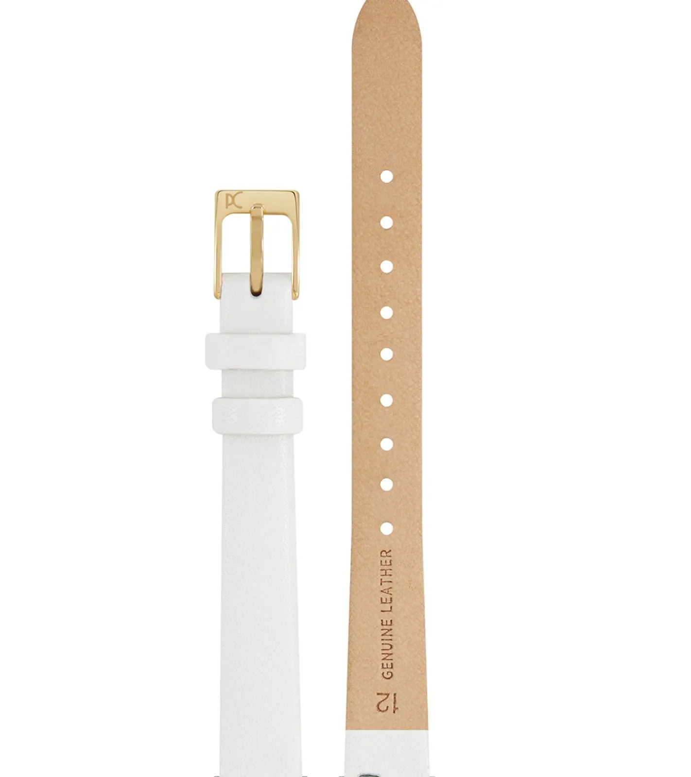 Damenuhren|Damenuhren*Pierre Cardin Damen Armband-Uhr Zweizeiger-Uhr analoge Quarz-Uhr mit Leder-Armband 3ATM 27mm CPI.2509 Weiß/Gold