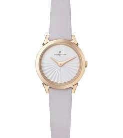Damenuhren|Damenuhren*Pierre Cardin Damen Armband-Uhr Ziffernblatt analoge Quarz-Uhr mit Leder-Armband 3ATM 27mm CPI.2503 Rosa/Weiß/Gold