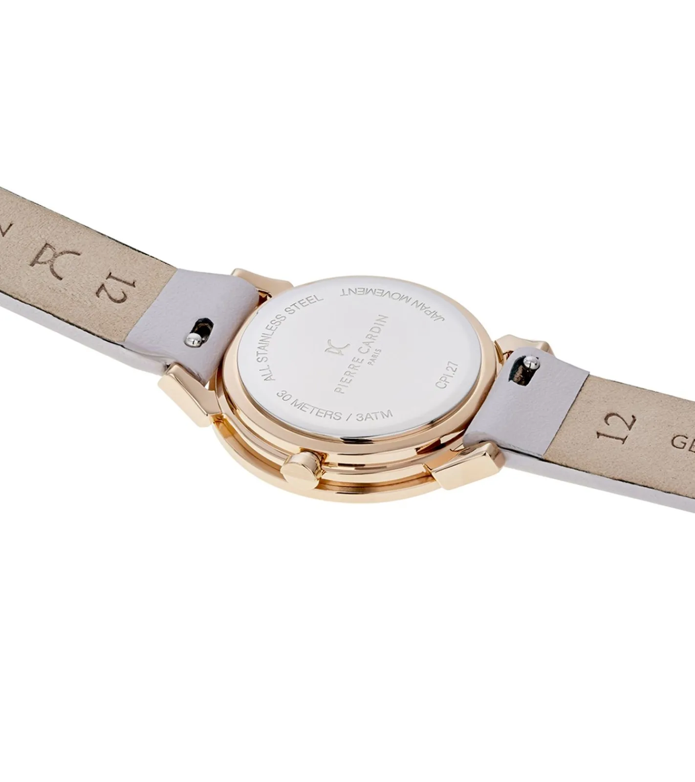 Damenuhren|Damenuhren*Pierre Cardin Damen Armband-Uhr Ziffernblatt analoge Quarz-Uhr mit Leder-Armband 3ATM 27mm CPI.2503 Rosa/Weiß/Gold