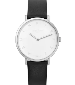 Damenuhren|Damenuhren*Pierre Cardin Damen Armband-Uhr mit Buchstaben der Marke als Ziffern analoge Quarz-Uhr mit Leder-Armband 3ATM 39mm CBV.1001 Schwarz/Silber/Weiß