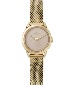 Damenuhren|Damenuhren*Pierre Cardin Damen Armband-Uhr schlichtes Ziffernblatt analoge Quarz-Uhr mit Edelstahl-Armband 3ATM 27mm CPI.25 Schwarz/Gold oder Gold