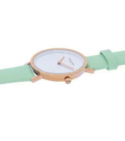 Damenuhren|Damenuhren*Pierre Cardin Damen Armband-Uhr mit Marken-Kürzel-Print analoge Quarz-Uhr mit Leder-Armband 3ATM 31mm CBV.1511 Pastell-Grün/Gold