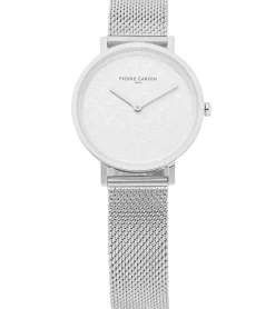 Damenuhren|Damenuhren*Pierre Cardin Damen Armband-Uhr analoge Quarz-Uhr mit Edelstahl-Armband 3ATM 31mm CBV.1508 Silber