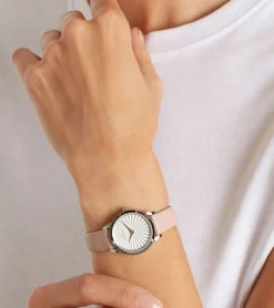 Damenuhren|Damenuhren*Pierre Cardin Damen Armband-Uhr Ziffernblatt analoge Quarz-Uhr mit Leder-Armband 3ATM 27mm CPI.2506 Rosa/Weiß/Silber