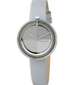 Damenuhren|Damenuhren*Pierre Cardin Damen Armband-Uhr modernes Ziffernblatt analoge Quarz-Uhr mit Leder-Armband 3ATM 32mm CMA.000 Rosa, Rot oder Grau