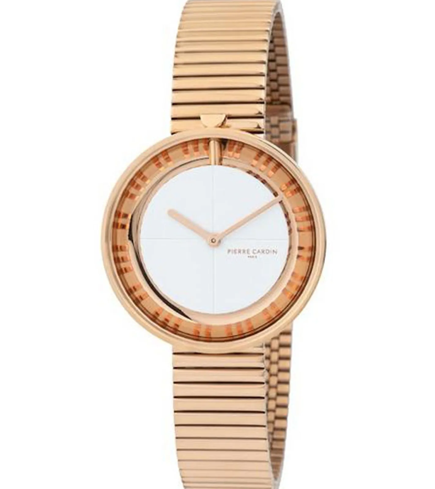 Damenuhren|Damenuhren*Pierre Cardin Damen Armband-Uhr zeitloses Ziffernblatt analoge Quarz-Uhr mit Edelstahl-Armband 3ATM 32mm CCMA.0017 Rose-Gold/Weiß